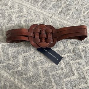 French Connection Brown Leather Belt NWT